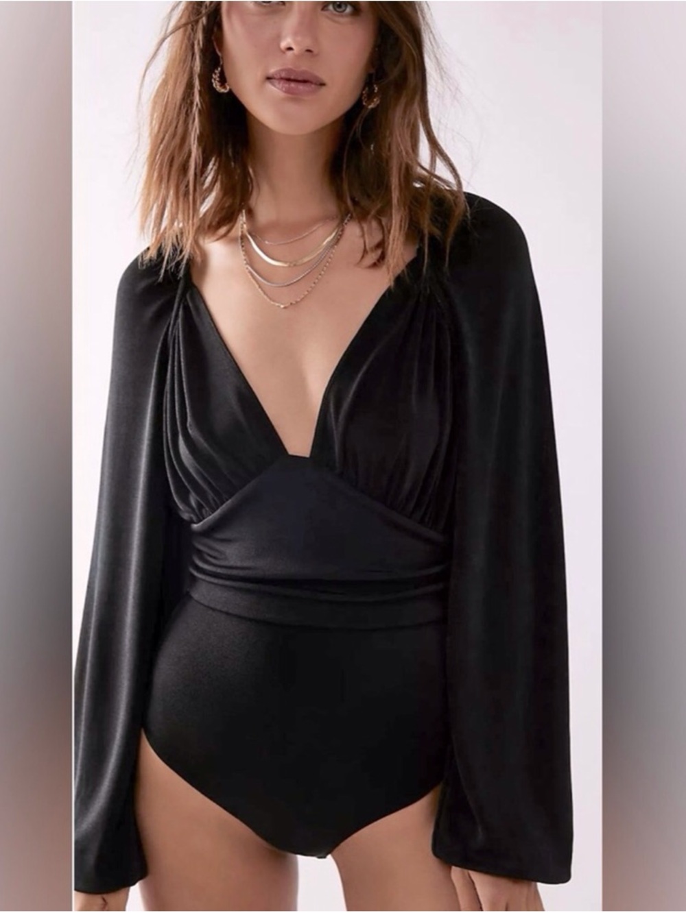 Intimately Free People Medium Black In Your Arms Bodysuit Boho Western Romantic